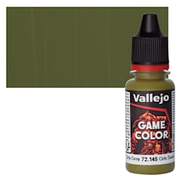 Vallejo Game Color Acrylic Paint - Dirty Grey - Bottle and Swatch