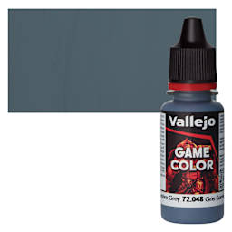 Vallejo Game Color Acrylic Paint - Sombre Grey - Bottle and Swatch