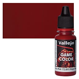 Vallejo Game Color Acrylic Paint - Gory Red - Bottle and Swatch