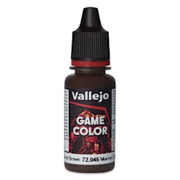 Vallejo Game Color Acrylic Paint - Charred Brown, 18 ml - front