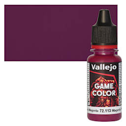 Vallejo Game Color Acrylic Paint - Deep Magenta - Bottle and Swatch