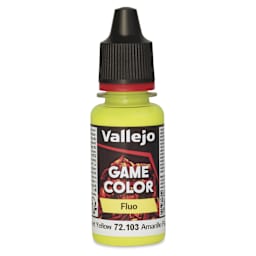 Vallejo Game Color Acrylic Paint - Fluorescent Yellow, 18 ml - front
