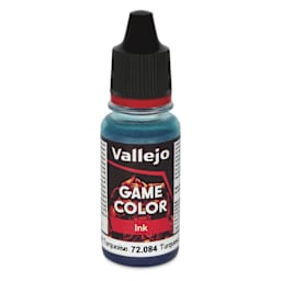 Vallejo Game Color Acrylic Ink - Dark Turquoise, 18 ml - front of bottle