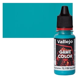 Vallejo Game Color Acrylic Paint - Aquamarine - Bottle and Swatch