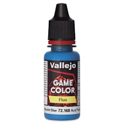 Vallejo Game Color Acrylic Paint - Fluorescent Blue, 18 ml - front