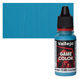 Vallejo Game Color Acrylic Paint - Electric Blue - Bottle and Swatch