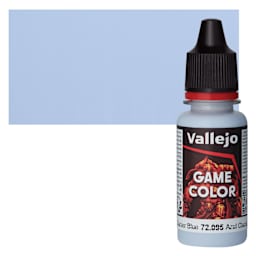 Vallejo Game Color Acrylic Paint - Glacier Blue - Bottle and Swatch