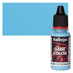 Vallejo Game Color Acrylic Paint - Sunrise Blue - Bottle and Swatch