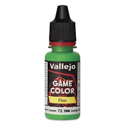 Vallejo Game Color Acrylic Paint - Fluorescent Green, 18 ml - front