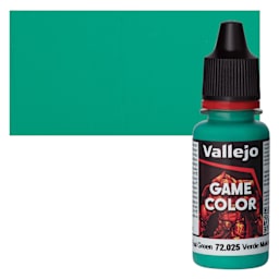 Vallejo Game Color Acrylic Paint - Foul Green - Bottle and Swatch