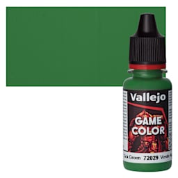Vallejo Game Color Acrylic Paint - Sick Green - Bottle and Swatch