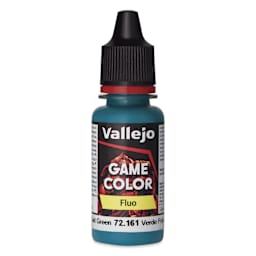 Vallejo Game Color Acrylic Paint - Fluorescent Cold Green, 18 ml - front