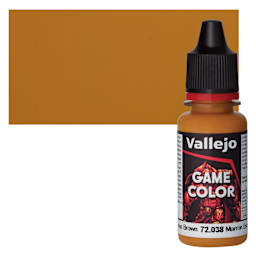 Vallejo Game Color Acrylic Paint - Scrofulous Brown - Bottle and Swatch