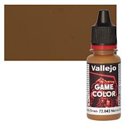 Vallejo Game Color Acrylic Paint - Beasty Brown - Bottle and Swatch