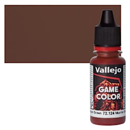 Vallejo Game Color Acrylic Paint - Gorgon Brown - Bottle and Swatch