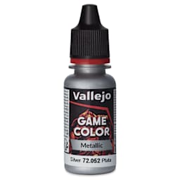 Vallejo Game Color Acrylic Paint - Silver, 18 ml - front