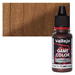 Vallejo Game Color Acrylic Paint - Tinny Tin - Bottle and Swatch