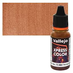 Vallejo Xpress Color Acrylic Paint - Dwarf Skin, 18 ml Bottle and Swatch