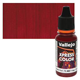 Vallejo Xpress Color Acrylic Paint - Velvet Red 18 ml Bottle and Swatch