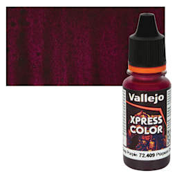 Vallejo Xpress Color Acrylic Paint - Deep Purple, 18 ml Bottle and Swatch