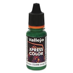 Vallejo Xpress Color Acrylic Paint - Troll Green, 18 ml - front of bottle