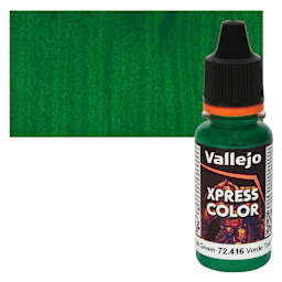 Vallejo Xpress Color Acrylic Paint - Troll Green 18 ml Bottle and Swatch