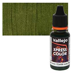 Vallejo Xpress Color Acrylic Paint - Plague Green 18 ml Bottle and Swatch