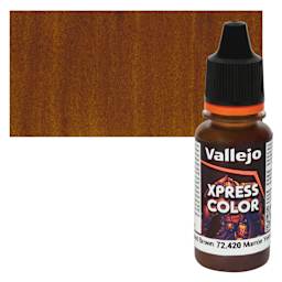 Vallejo Xpress Color Acrylic Paint - Wasteland Brown 18 ml Bottle and Swatch