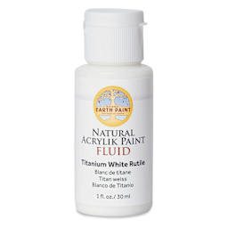 Natural Earth Paint Natural Fluid Acrylik Paint - Titanium White Rutile, 30 ml - front