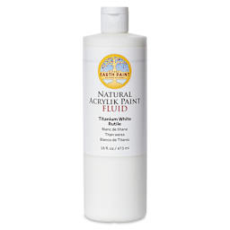 Natural Earth Paint Natural Fluid Acrylik Paint - Titanium White Rutile, 473 ml - front
