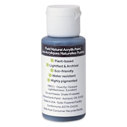 Natural Earth Paint Natural Fluid Acrylik Paint - Black Ochre, 30 ml - back