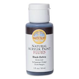 Natural Earth Paint Natural Fluid Acrylik Paint - Black Ochre, 30 ml - front