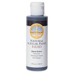 Natural Earth Paint Natural Fluid Acrylik Paint - Black Ochre, 118 ml - front