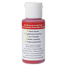 Natural Earth Paint Natural Fluid Acrylik Paint - Scarlet Red, 30 ml - back