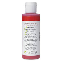Natural Earth Paint Natural Fluid Acrylik Paint - Scarlet Red, 118 ml - back