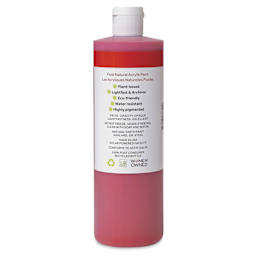 Natural Earth Paint Natural Fluid Acrylik Paint - Scarlet Red, 473 ml - back