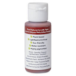 Natural Earth Paint Natural Fluid Acrylik Paint - Venetian Red, 30 ml - back of bottle