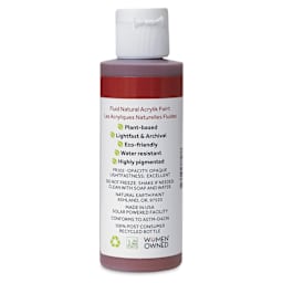Natural Earth Paint Natural Fluid Acrylik Paint - Venetian Red, 118 ml - back of bottle