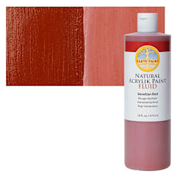 Natural Earth Paint Natural Fluid Acrylik Paint - Venetian Red, 473 ml Bottle and Swatch