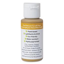 Natural Earth Paint Natural Fluid Acrylik Paint - Yellow Ochre, 30 ml - back of bottle
