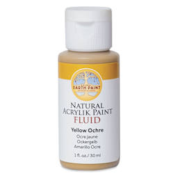 Natural Earth Paint Natural Fluid Acrylik Paint - Yellow Ochre, 30 ml - front of bottle