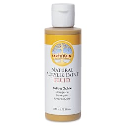 Natural Earth Paint Natural Fluid Acrylik Paint - Yellow Ochre, 118 ml - front