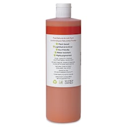 Natural Earth Paint Natural Fluid Acrylik Paint - Ercolano Orange, 473 ml - back of bottle