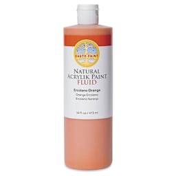 Natural Earth Paint Natural Fluid Acrylik Paint - Ercolano Orange, 473 ml - front of bottle