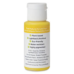 Natural Earth Paint Natural Fluid Acrylik Paint - Brilliant Yellow, 30 ml - back of bottle