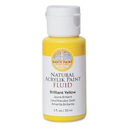 Natural Earth Paint Natural Fluid Acrylik Paint - Brilliant Yellow, 30 ml - front of bottle