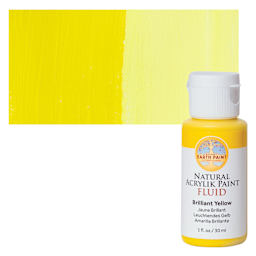 Natural Earth Paint Natural Fluid Acrylik Paint - Brilliant Yellow, 30 ml - Bottle and Swatch