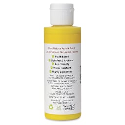 Natural Earth Paint Natural Fluid Acrylik Paint - Brilliant Yellow, 118 ml - back of bottle