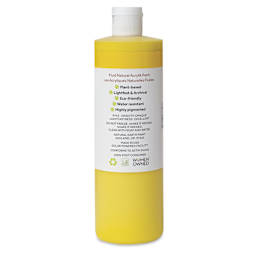 Natural Earth Paint Natural Fluid Acrylik Paint - Brilliant Yellow, 473 ml - back of bottle