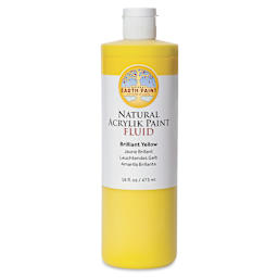 Natural Earth Paint Natural Fluid Acrylik Paint - Brilliant Yellow, 473 ml - front of bottle